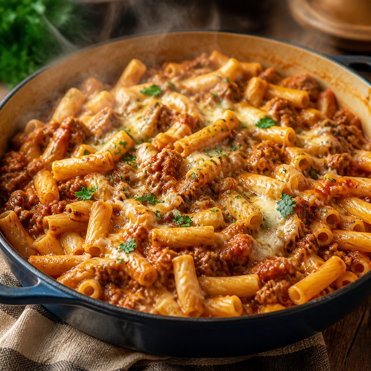Macarrão com carne moída