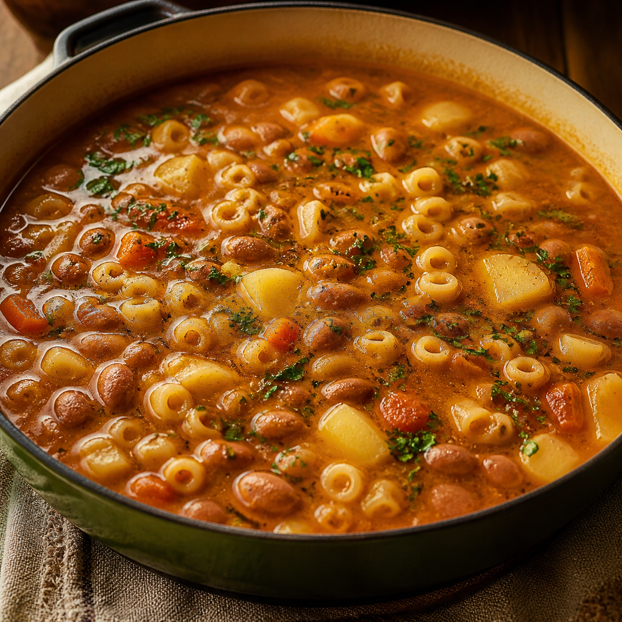 Sopa de feijão com macarrão